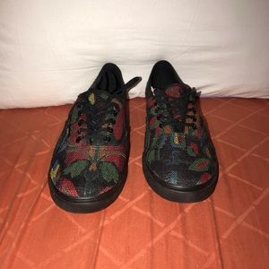 Vintage floral stitched vans